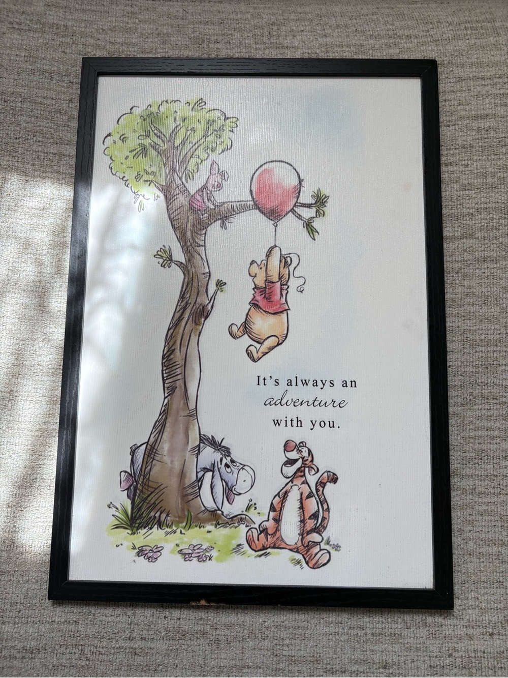 Disney Winnie the Pooh Tree Scene Wall Art - Pink, Green, Brown